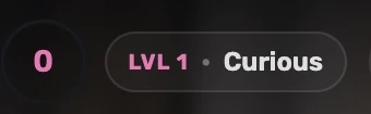 Cropped chat header showing Level 1 Curious.
